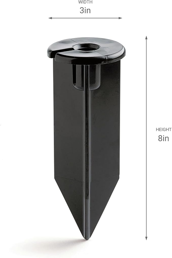 Kichler 8” Outdoor Landscape Light Stake in Black, Durable Ground Mount Accessory for Pathway and Garden Lights, 15575BK
