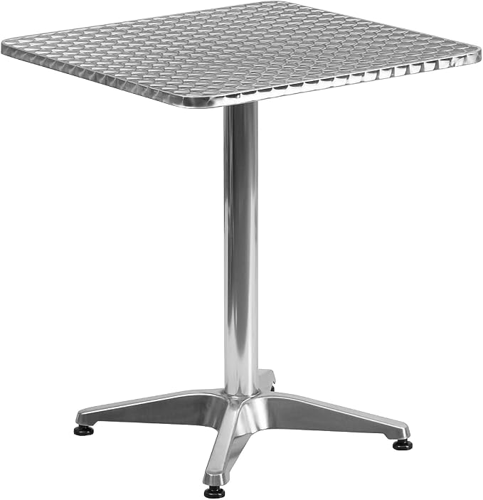 Flash Furniture Mellie 23.5'' Square Aluminum Indoor-Outdoor Table with Base
