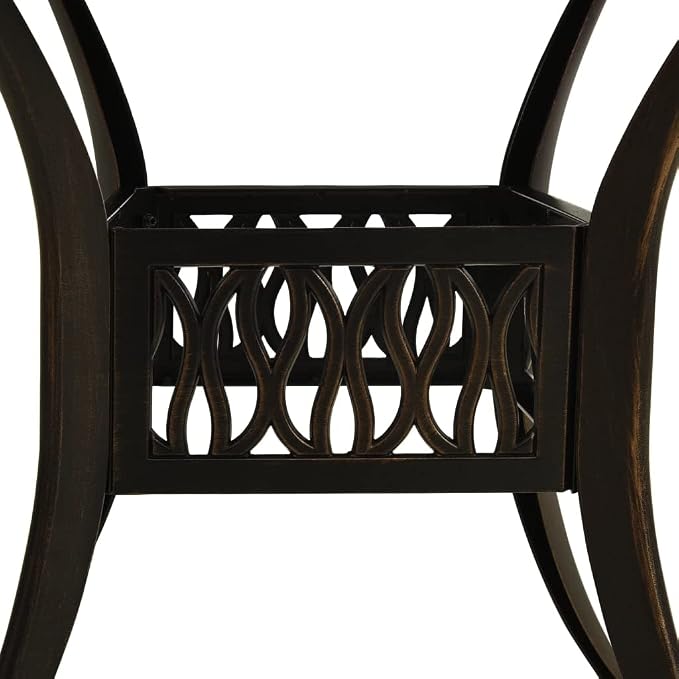 vidaXL Patio Table, Outdoor Dining Table, Garden Table, Garden Furniture for Front Porch Deck Lawn Backyard Balcony Terrace, Industrial, Cast Aluminum