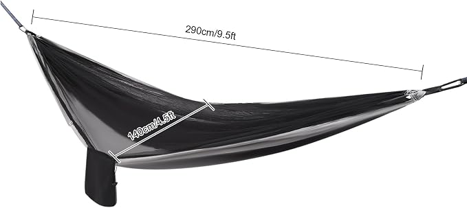 Camping Hammock, Lightweight & Portable Parachute Nylon Hammock with Tree Straps, Heavy Duty 440lbs Capacity Backpacking Hammock for Hiking, Beach, Backyard, Outdoor