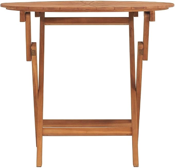 vidaXL Dining Table, Outdoor Folding Patio Table, Wooden Garden Table for Porch Yard Balcony Deck Lawn, Farmhouse Style, Solid Wood Teak
