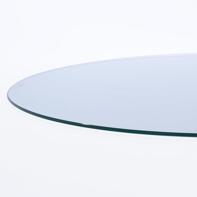 Spancraft 20" Inch Round 1/2" Thick Clear Glass Table Top with Flat Polished Edge and Tempered Glass, Replacement Glass Table Top, Great for Dining Tables, end Tables, and Outdoor Patio Table Tops