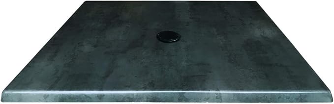 36" x 36" Black Steel, Indoor/Outdoor All-Season EnduroTop Table Top with Umbrella Hole