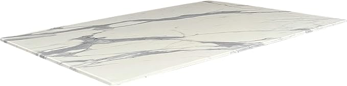 Holland Bar Stool Co. 32" x 48" White Marble, Indoor/Outdoor All-Season EuroSlim Table Top