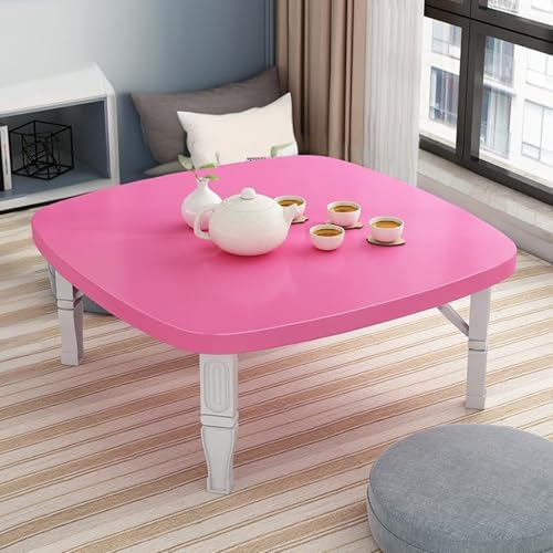 Japanese Folding Low Table, Wooden Space-Saving Floor Desk for Bedroom & Outdoor Use, Compact 31.5x31.5 in, Perfect for Tea Room, Minimalist Design