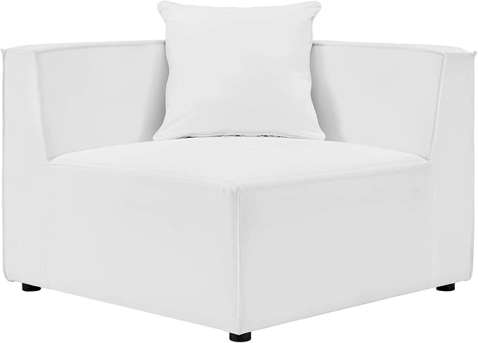 Modway EEI-4379-WHI Saybrook Patio Upholstered 3-Piece Sectional Sofa in White