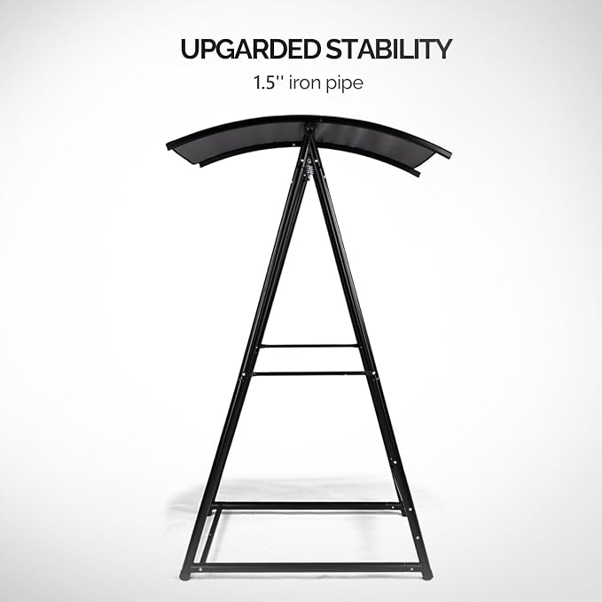 Hammock Stand with Canopy, Premium Outdoor Swing Frame for Hammocks and Hanging Chairs, 600 lb Capacity Steel Stand for Patio, Garden, Backyard