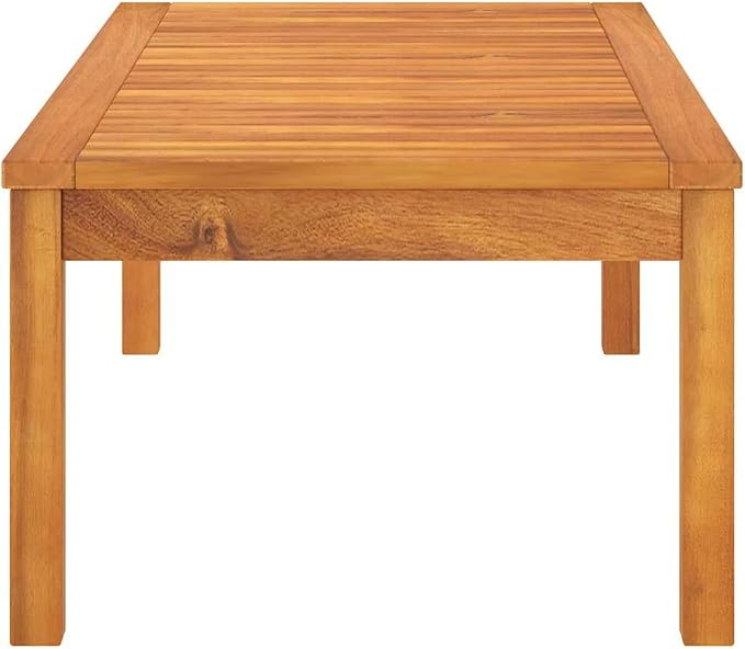 vidaXL Solid Acacia Wood Coffee Table Gray Outdoor Backyard Balcony Terrace Patio Garden Porch Couch Side Accent Wooden Home Furniture