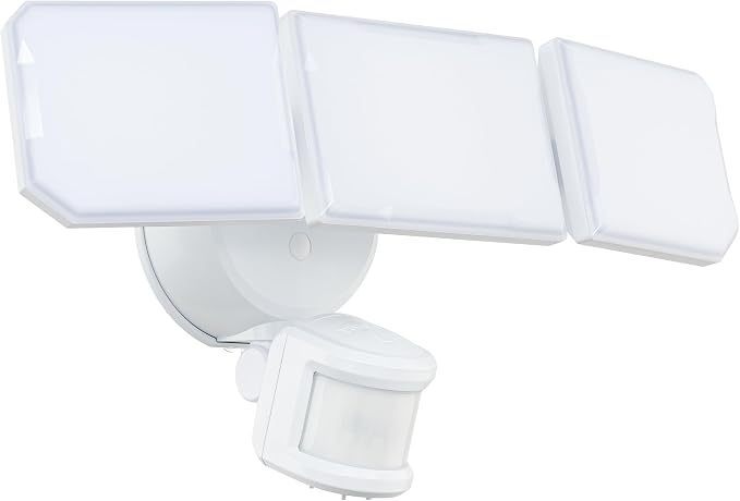 Guardian Flood and Security Wall Light with 3 Lights 3,400 Lumens 30 Watts and Programmable Motion and Photo Sensor in White