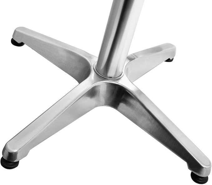 BTEXPERT Indoor Outdoor 27.5" Round Restaurant Table for Patio Stainless Steel Silver Aluminum Dining Furniture with Base