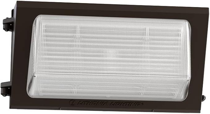 Lithonia Lighting 17" LED Wall Pack Outdoor Light, Dusk to Dawn Photocell | Bronze Outdoor Light Fixture, 3000K/4000K/5000K CCT, Adjustable Lumens, UVOLT (TWR2 LED ALO SWW2 UVOLT PE DDBTXD)