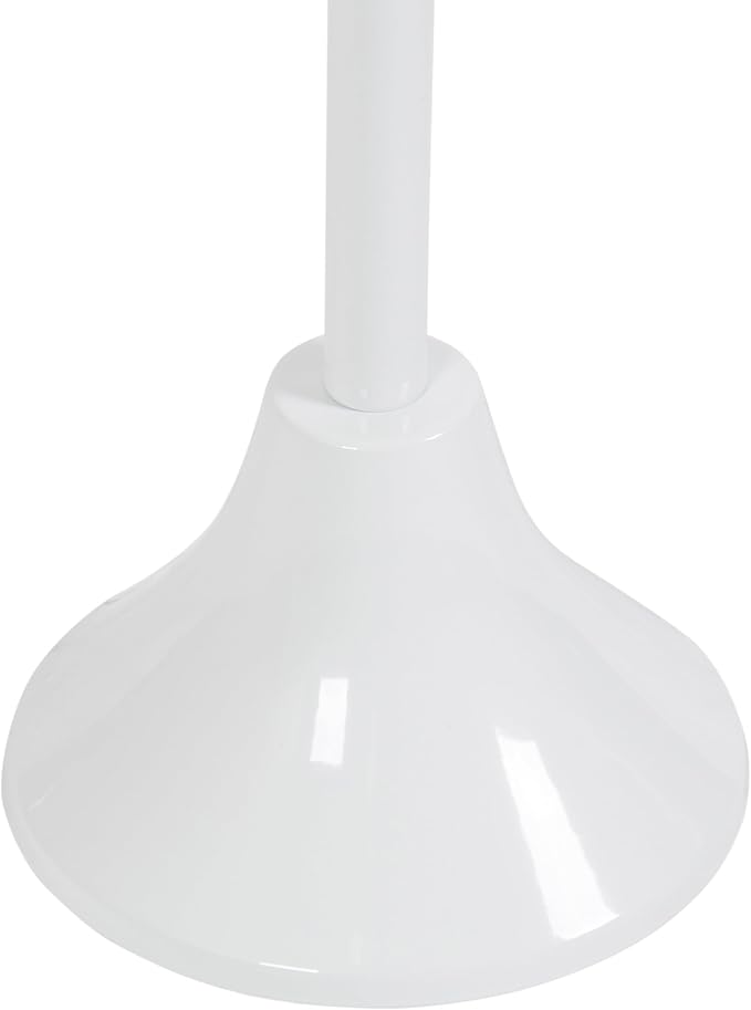 Kate and Laurel Sanzo Modern Pedestal Outdoor Drink Table; 9 x 9 x 23; White; Decorative Outdoor Patio Table for Deck with Hammered Tabletop for Use as Small Plant Stand or Living Room Martini Table