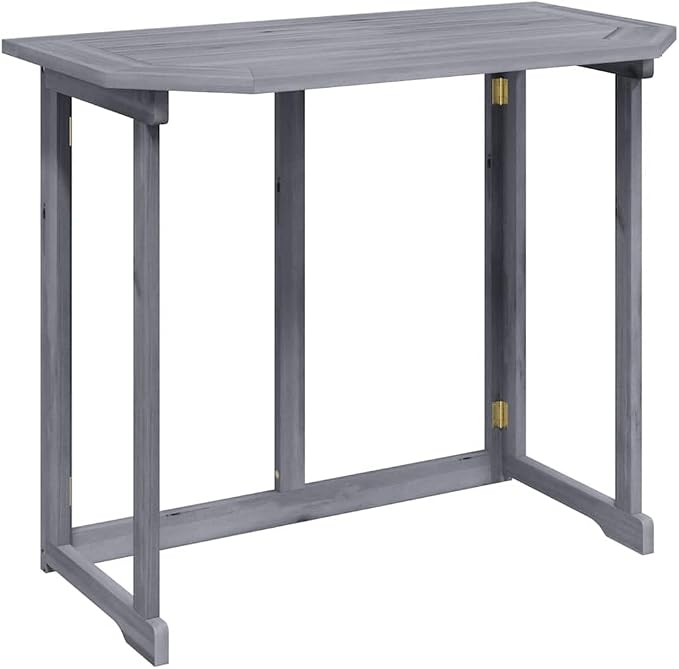 vidaXL Hanging Balcony Table, Folding Outdoor Table, Patio Table, Garden Furniture for Front Porch Deck Lawn Backyard Terrace, Solid Acacia Wood