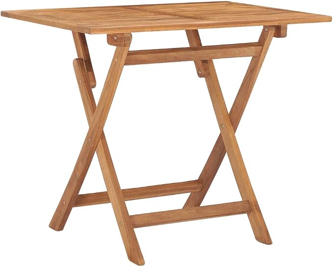 5 Piece Folding Patio Dining Set Solid Teak Wood Outdoor Table and Chairs for Garden Backyard Space Saving Foldable Furniture Set with Waterbase Finish
