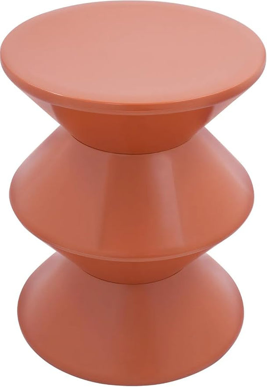 Funky Side Table Trendy Side Table Funky Sofa Stool Small Night Stand for Couch Sofa, White Outdoor Side Tables Boho Decor End Table for Coffee Patio (Orange)