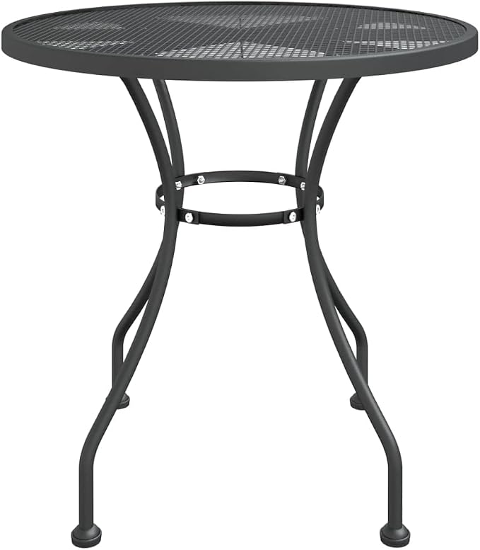 vidaXL Patio Table Patio Side Table Outdoor Coffee End Table for Patio Yard Balcony Garden Ø31.5"x28.3" Expanded Metal Mesh Anthracite