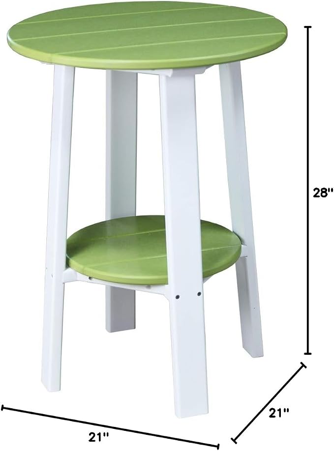 LuxCraft Deluxe End Table 28" Lime Green/White