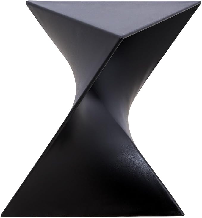 LeisureMod 15.75" Triangular Side Table, Stackable Plastic Accent End Table for Indoor & Outdoor Use, Weather-Resistant Modern Patio & Living Room Table, Set of 4, Black