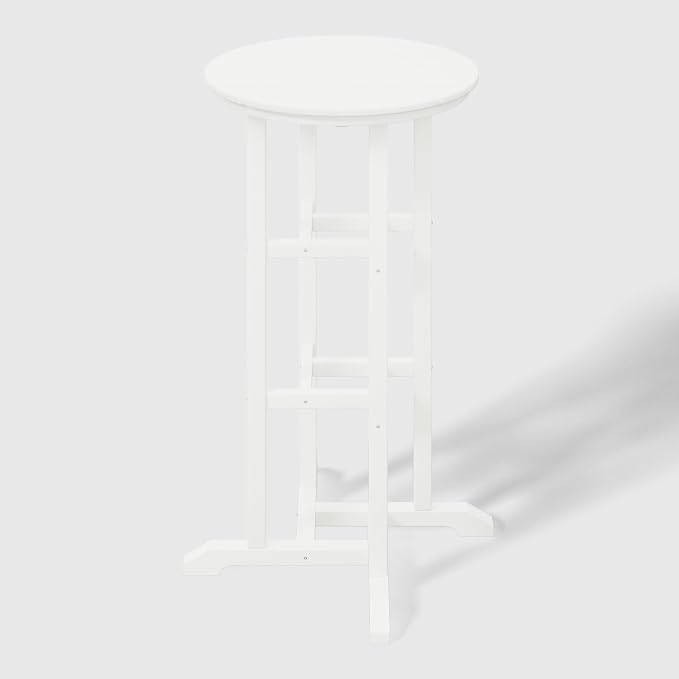 WestinTrends Malibu 42" Counter Height Round Outdoor Patio Bistro Bar Table, White