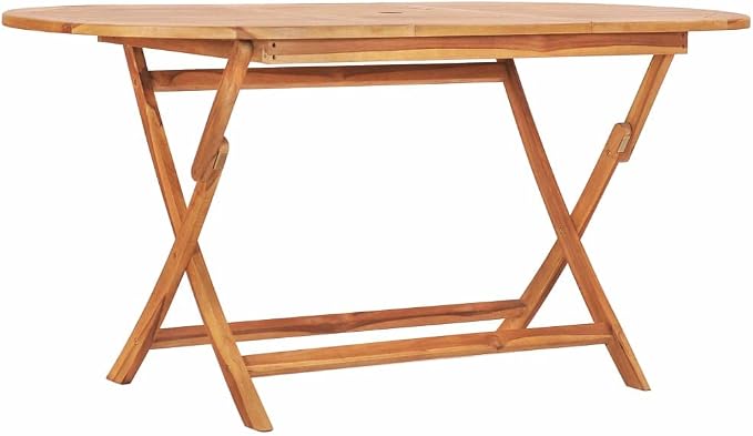 Folding Bistro Table 23.6"x23.6"x25.7" Solid Teak Wood, Outdoor Poolside Garden Lawn Bistro Portable Leisure Standing Side Table