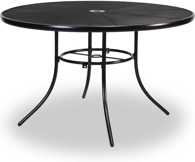 48” Round Patio Table - Seats 2-4 People | Stylish Steel Mesh Pattern | Extremely Durable | Lifetime Outdoor Use | Withstands All Weather Conditions | Highland Collection