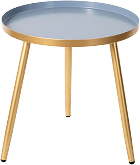 Tray Metal Round Contrasting Color Design End Table Small Side Table Outdoor & Indoor Coffee Table for Bedroom Patio