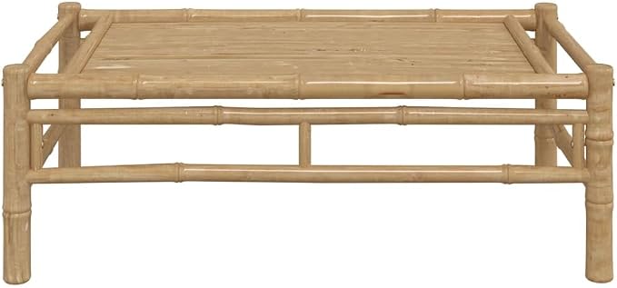 vidaXL Bamboo Patio Coffee Table - Outdoor Furniture with Durable Material and Easy-to-Clean Surface, 39.4"x21.7"x13" Dimensions, Assembly Required