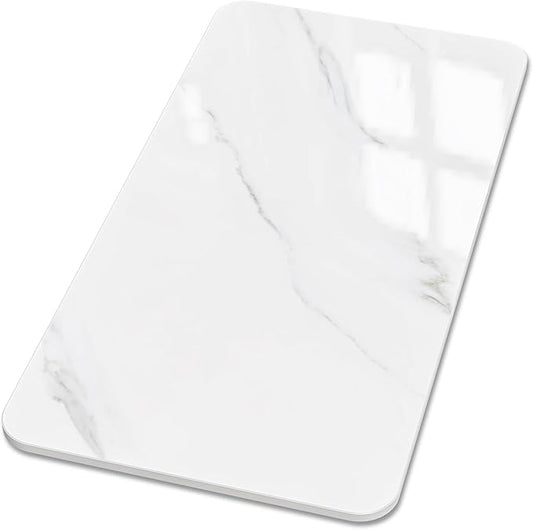 Rectangle Table Top,23.6 ” x 11.8 ” White Sintered Stone Tabletop, DIY Replacement & Cover Marble Desktop, Scratch & Wear Resistant, Easy to Clean, Suitable for Indoor & Outdoor