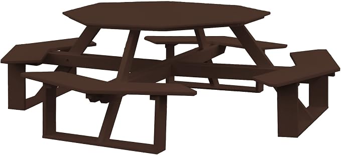 Furniture Barn USA Poly Lumber 54" Octagon Walk-in Table, Tudor Brown