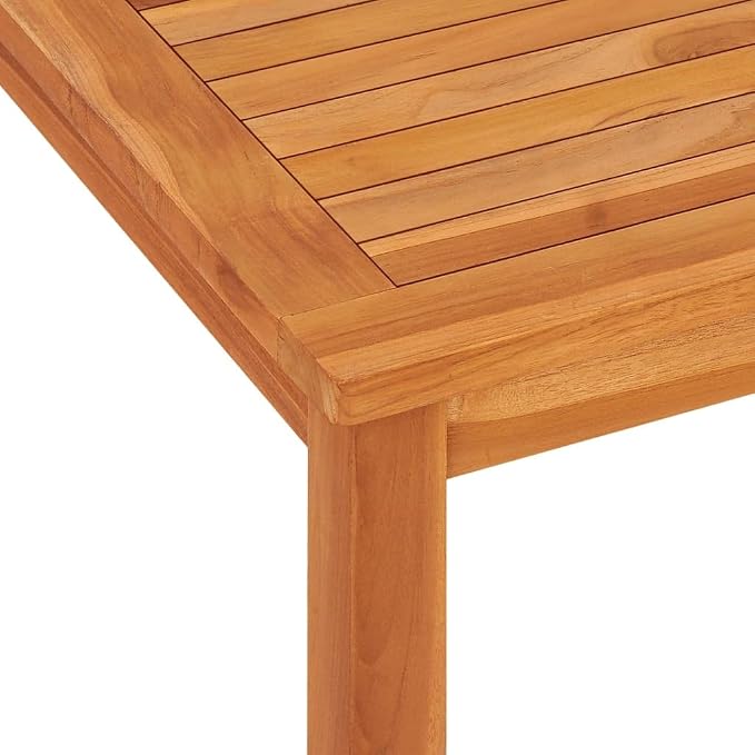 7 Piece Solid Teak Patio Dining Set with Waterproof Table and Comfortable Chairs for Garden