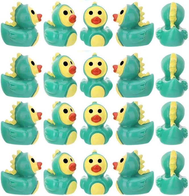 30 Pcs Dinosaur Ducks, Mini Dinosaur Resin Ducks Bulk, Cute Toy Figures for Birthday Party Favors Landscape Decorations (Dinosaurs Duck)