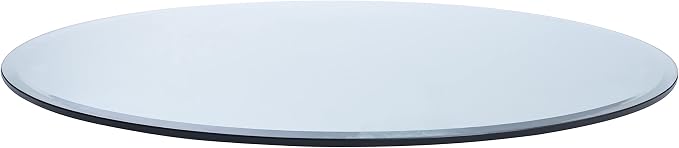 Spancraft 46" Inch Round 1/2" Thick Clear Glass Table Top with Beveled Edge and Tempered Glass, Replacement Glass Table Top, Great for Dining Tables, end Tables, and Outdoor Patio Table Tops or Table