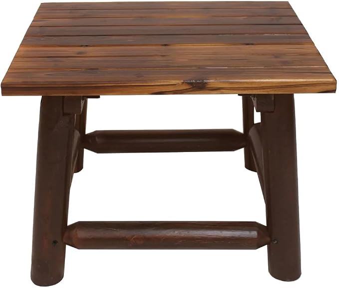 G&DFarms Char-Log End Table by Leigh Country (RHS05/23) - Brown, 20.5'' x 24'' x 18.1'' - End Table