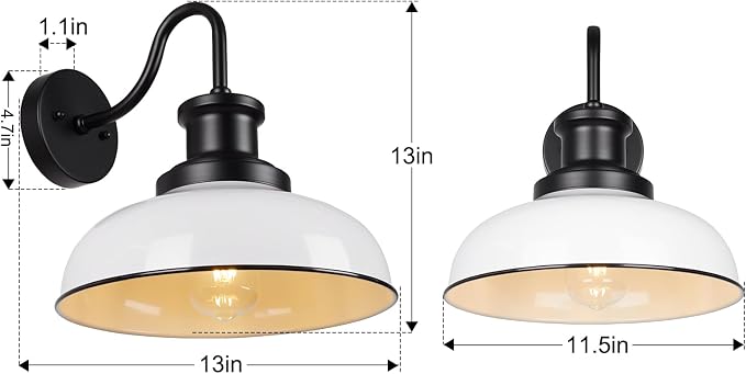 Outdoor Barn Lights, Rustic Outdoor Wall Sconces, Farmhouse Exterior Wall Mount Lights, Vintage Indoor Wall Lighting Fixtures, Industrial Lantern Lamps for Porch, Garage, Patio, Shed