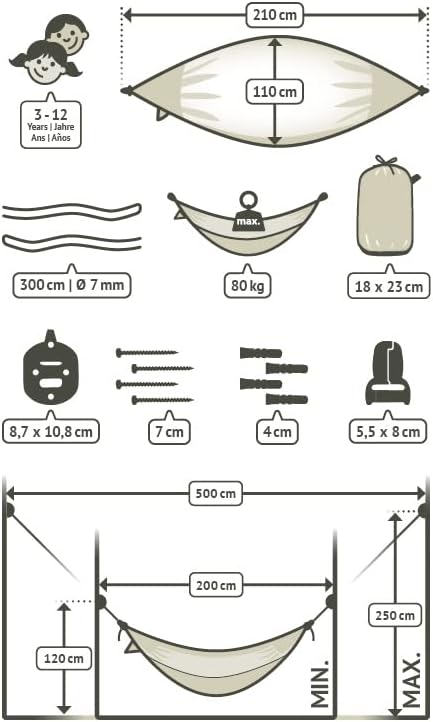 LA SIESTA Moki Kids Hammock for Indoor & Outdoor Play, Easy-to-Clean Materials, Super Soft Cotton, Ages 3-12, Max 175 Lbs, Lily