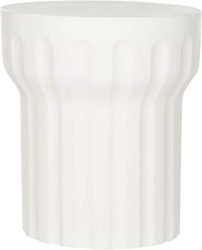 Safavieh Outdoor Collection Vesta Modern Concrete Ivory Round 15.3-inch Accent Table