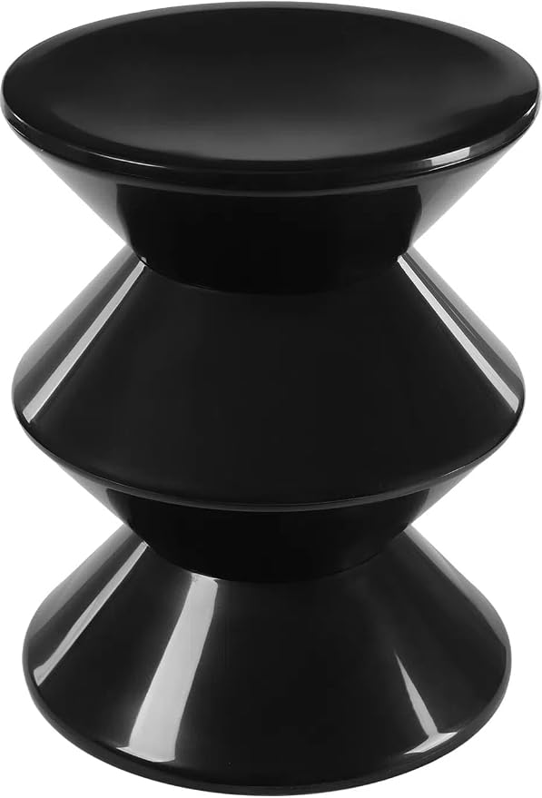 Funky Side Table Trendy Side Table Funky Sofa Stool Small Night Stand for Couch Sofa, White Outdoor Side Tables Boho Decor End Table for Coffee Patio (Black)