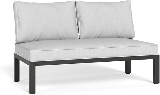 Sophia & William Metal Patio Loveseat Sofa with Cushion, Modern Patio Furniture Set for Deck Garden Backyard