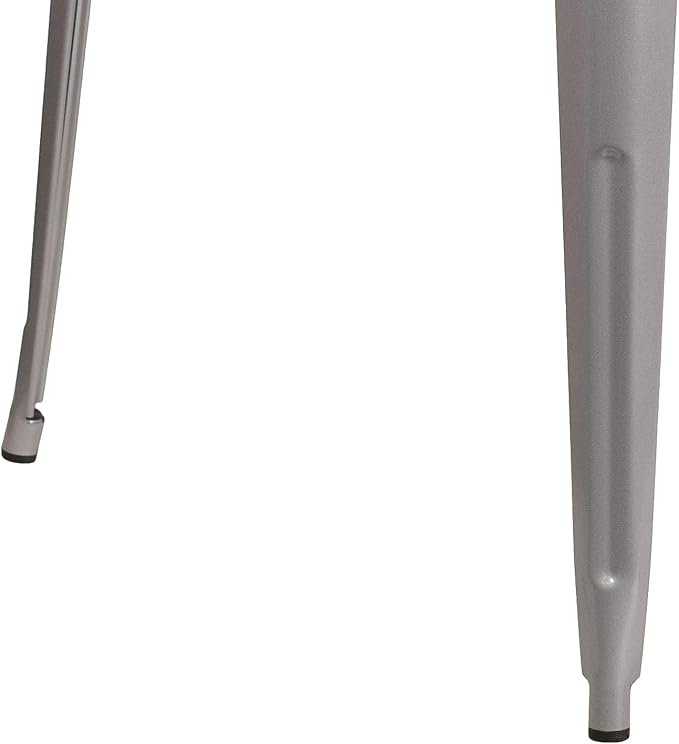 Flash Furniture Nolan Commercial Grade 31.5" Square Silver Metal Indoor-Outdoor Bar Height Table