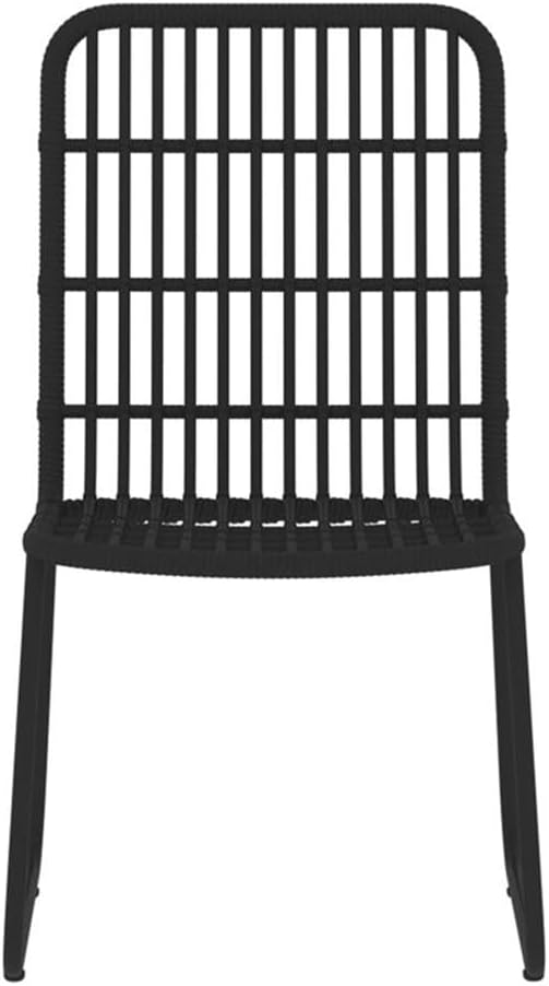 Afuera Living 3-Piece Powder-Coated Steel Patio Dining Set, Black Finish, Modern Design, Includes 1 Table and 2 Chairs, Weather-Resistant, Comfortable Seating, Indoor/Outdoor Use for Garden, Patio,