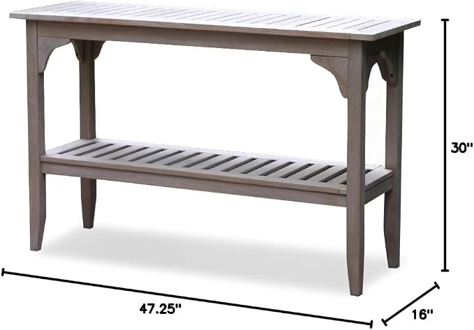 Cambridge Casual Solid Teak Wood Sierra Square Side Table with Shelf, Side Table with X Detail and Honey Twist Wicket, Perfect Pairing with Outdoor Chat Set, Conversation Set, or Patio Lounge Chair