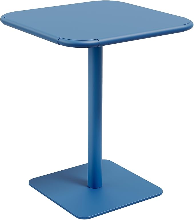 Jamesdar, Haley, Square Heavy Duty Commercial Steel Bistro Dining Table, All Steel Construction, Indoor Outdoor Restaurant & Café Use, 300 lb Capacity, 24" D x 30" H, Berry Blue