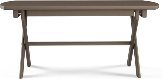 Folding Oval Outdoor Table, Olive-Grey-Paint