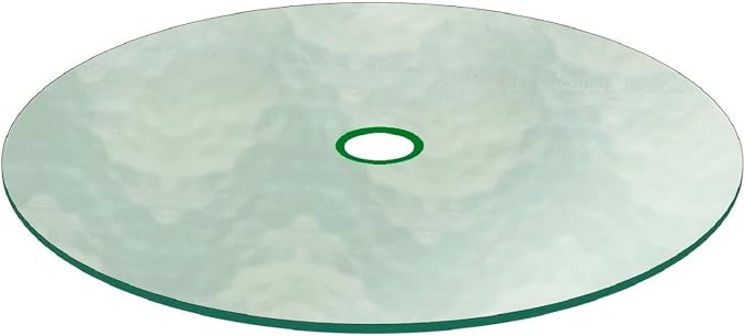Round Clear Tempered Patio Glass Table Top 42 Inch with 3/16 Inch Thick Flat Polished Edge w/ 2-1/4" Hole, Ideal for Tables Desks Workspaces and Outdoor Furniture by Fab Glass and Mirror