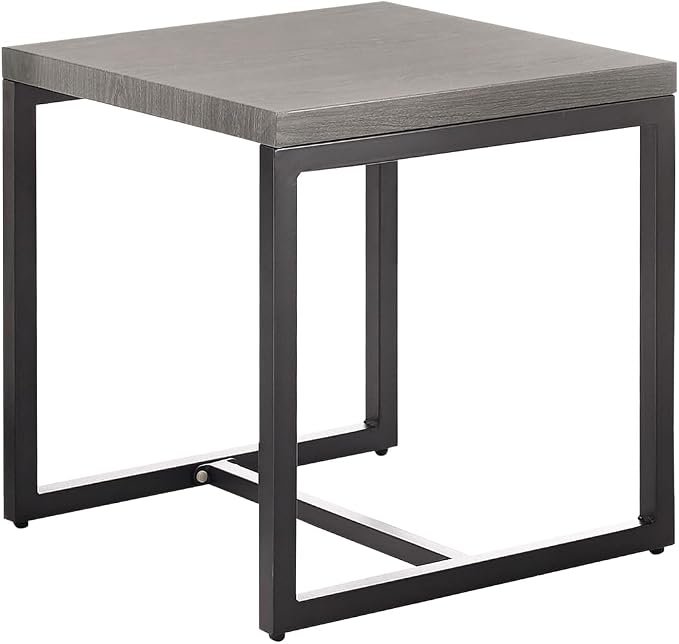 Rilyson Patio Tables Outdoor Coffee Table - Steel Side Tables End Table for Proch Deck Balcony Garden Squre Grey Tabletop