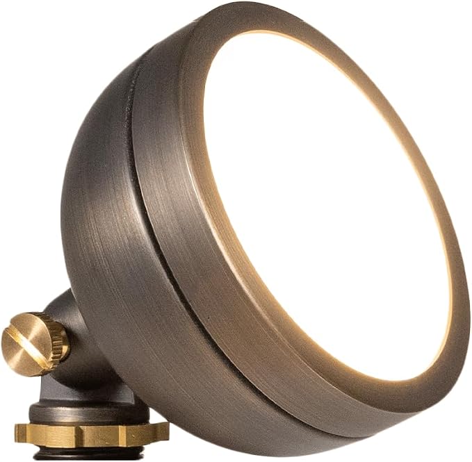 VOLT 12V Mini Round Frosted Flood Light (Bronze) & 3W 2700K G4 LED Bulb | Solid Brass, Warm White Light, Low Voltage, Ideal for Extra Wide & Gentle Illumination with Soft Edges