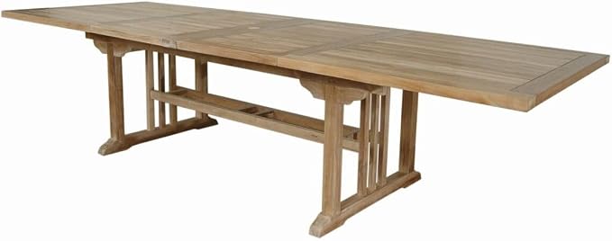 Maykoosh Teak Extension Dining Table - Seats 12-14Outdoor Patio Table with Umbrella HoleRectangular Table