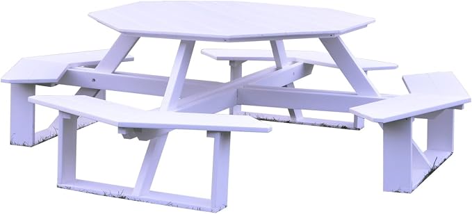 Furniture Barn USA Poly Lumber 54" Octagon Walk-in Table, White