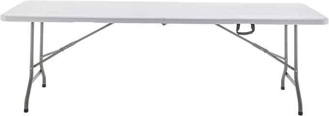 BTEXPERT Set of 2, 96" Long 8-Foot White Plastic Folding Table Portable 30" Wide, 29" High, Indoor Outdoor Events Banquet Dining Party Patio