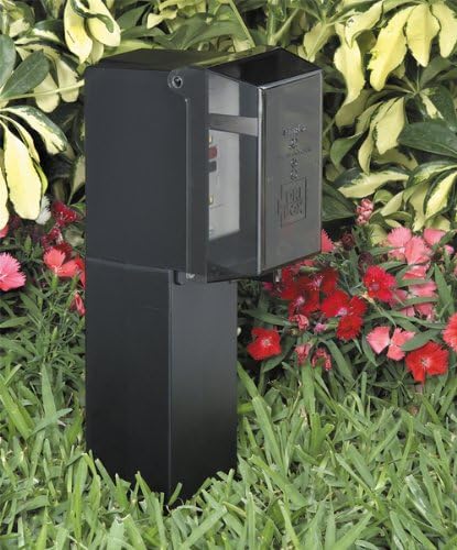 GPD19W-1 Gard-N-Post Low-Profile Outdoor Landscape Lighting Post Enclosure with Outlet Cover, 19.5-Inch, White, 1-Pack